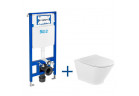 Комплект прихований Roca DUPLO ONE + раковина WC підвісна GAP ROUND RIMLESS з сидінням з мікроліфтом SLIM, біла