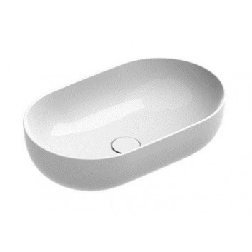 Умивальник на стільницю Catalano Sfera овальна 60x42 cm, без отвору для змішувача, без переливу - білий глянець