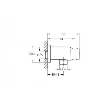 Kolanko душові з важелем Grohe Rainshower, brushed hard graphite