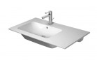 Асиметричний умивальник Duravit ME by Starck 83x49 cm, 1 отвір для змішувача з лівої stronie, з покриттям z WonderGliss - біла