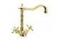 Змішувач для умивальника висока Reitano Antea з автоматичноб пробкою - золотий