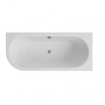 Ванна вільностоячий Besco Avita A-line z z переливом szczelinowym, із сифоном і пробкою klik-klak 160x75cm, лівий варіант, акрилова, біла