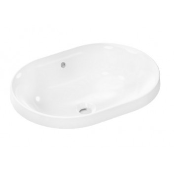 Умивальник Hansgrohe Xuniva S монтований в стільниці 40x40 cm, без отвору для змішувача, z переливом, SmartClean - біла