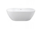 Ванна вільностоячий Besco Navia 160x80 cm овальна біла, maskownica syfonu z переливом біла