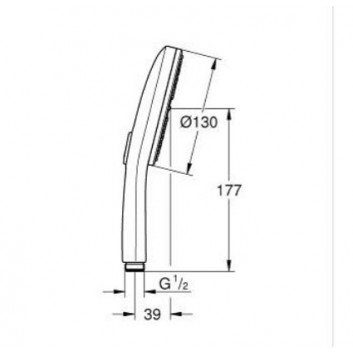Душова штанга Grohe Rainshower Aqua 600 mm - phantom black