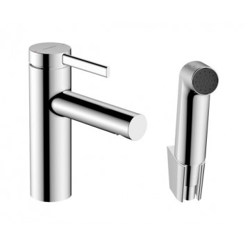 Змішувач для умивальника Hansgrohe Zesis S одноважільний 100 CoolStart з комплектом зливу з тягою - хром