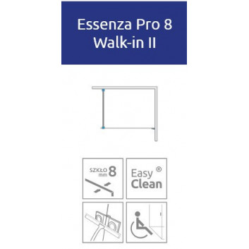 Двері душові walk-in Radaway Essenza Pro 8 Gold, 130x200cm, скло прозоре, profil золотий