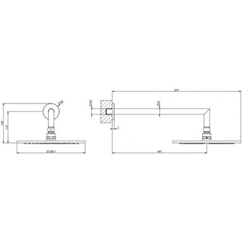 Верхній душ Gessi Anello, кругла, 250mm, regulowana, з тримачем ściennym 358mm - Copper Brushed PVD