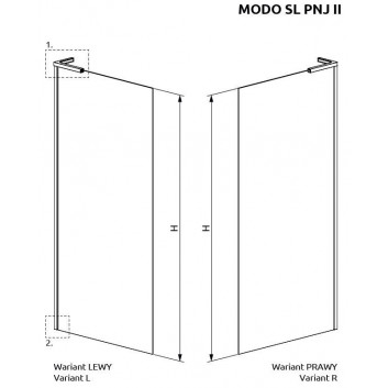Двері душові Radaway Nes KDS II 120, ліве, 1200x2000mm, срібний profil