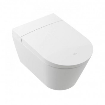 Toaleta myjąca Villeroy & Boch ViClean I100, овальна, 38,5x59,5cm, bezrantowa, CeramicPlus, Weiss Alpin