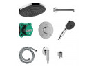 Душова система Hansgrohe Pulsify S 260 1jet зі змішувачем термостатичною Ecostat Comfort S i iBox universal 2, прихований, чорний шліфований хром