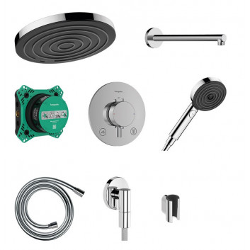 Душова система Hansgrohe Pulsify S 260 1jet зі змішувачем термостатичною Ecostat Comfort S i iBox universal 2, прихований, хром