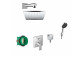 Душовий комплект Hansgrohe WallStoris, на стіну, змішувач термостатичний, 1 wyjście wody, з корзиною, wieszakiem i suwakiem, чорний мат.
