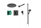 Душова система Hansgrohe Raindance Alive SRaindance Alive S 300 1jet зі змішувачем термостатичною Ecostat Comfort S i iBox universal 2, прихований - чорний шліфований хром