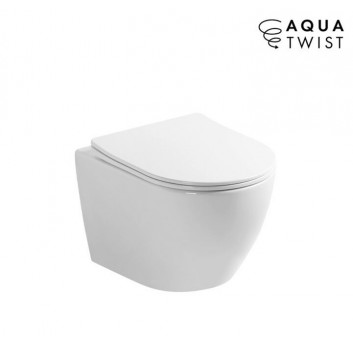 Раковина WC навісна EMPORIA NOX 1.1, 53x36x32 cm, bezrantowa, system spłukiwania wirowego AquaTwist, з сидінням з мікроліфтом slim