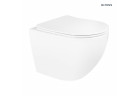 Комплект Oltens Hamnes Stille підвісний унітаз WC PureRim 35,5x52 cm, з покриттям SmartClean з сидінням з мікроліфтом Slim - біла