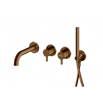 Змішувач ванно-душовий Kohlman Axel Brushed Copper термостатичний, на стінку - szczotkowana мідь