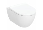 Комплект wiszącej miski wc Geberit Acanto, ukryte mocowania, z techniką spłukiwania TurboFlush, з покриттям KeraTect, з сидінням для унітаза wolnoopadającą - білий