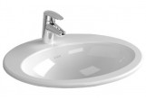 Умивальник монтований в стільниці Vitra S20 53x46 cm, без переливу, з отвором na baterie - біла