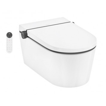 Умивальник Hansgrohe Xuniva S монтований в стільниці 40x40 cm, без отвору для змішувача, z переливом, SmartClean - біла