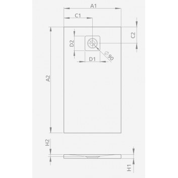 П ятикутний душевий піддон Radaway Doros Plus PT E, 100x90cm, правий, акрильний, білий