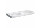 Умивальник подвійна Geberit Smyle 120x48 cm, kształt geometryczny, без отвору na baterie, z переливом - біла