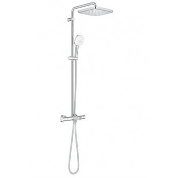 Душова система Grohe Tempesta System 250 Cube з термостатом для настінного монтажу, з верхнім душем kwadratową 25 cm - хром