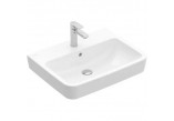 Умивальник на стільницю Villeroy & Boch O.novo, 55x46cm, z переливом, отвір для змішувача, Weiss Alpin CeramicPlus
