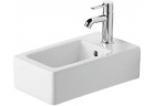 Умивальник Duravit Vero, z переливом, з полицею для змішувача, з одним отвором, 25x45 cm, біла WonderGliss