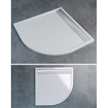 Brodzik SanSwiss Ila półokrągły 800x800mm, biały- sanitbuy.pl