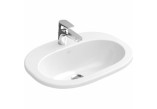 Umywalka Villeroy & Boch O.Novo, nablatowa, Biały Alpin Ceramicplus, 560x405 mm, 1 lub 3 otworowa, z przelewem- sanitbuy.pl