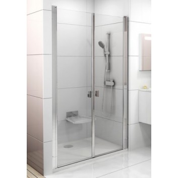 Drzwi prysznicowe dwuelementowe CSDL2 90 Ravak Chrome, połysk + transparent- sanitbuy.pl