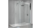 Кабіна typu walk-in Novellini Kuadra H2 з крилом obrotowym 100+37 cm, profil хром, прозоре скло