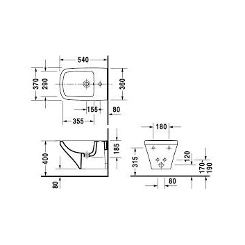 Bidet wiszący, Duravit DuraStyle, 370x540 mm, 1-otworowy, Biały Alpin- sanitbuy.pl