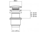 Клапан/ Злив klik - klak Tres przedłużany 42-62 mm