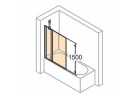 Ширма для ванни Huppe Design Pure - 2-секційний 95 cm, срібний профіль мат., прозоре скло