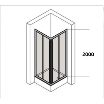 двері розсувні Huppe Aura Elegance , 900 x 900 mm, прозоре скло срібний mat , - sanitbuy.pl