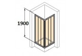 Кутова кабіна Huppe Classics 90x90 cm, двері розсувні 3-częściowe, срібний глянцевий, прозоре скло 