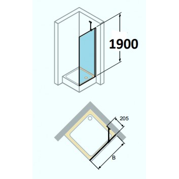 двері розсувні Huppe Aura Elegance , 900 x 900 mm, прозоре скло срібний mat , - sanitbuy.pl