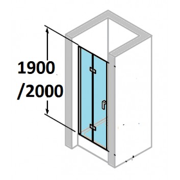 двері душові Huppe Design 501 - складані, szer. 1200 mm, скло з покриттям Anti-Plaque- sanitbuy.pl