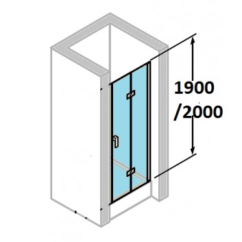 двері душові Huppe Design 501 - складані, szer. 800 mm, скло з покриттям Anti-Plaque- sanitbuy.pl