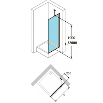 двері душові Huppe Design 501 - складані, szer. 800 mm, скло з покриттям Anti-Plaque- sanitbuy.pl