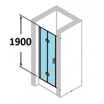 двері душові Huppe Design 501 - складані, szer. 800 mm, з покриттям Anti-Plaque, profil хром eloxal- sanitbuy.pl