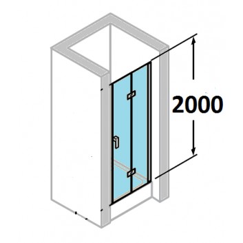 Двері душові Huppe Design 501 - складані, szer. 800 mm, скло з покриттям Anti-Plaque- sanitbuy.pl
