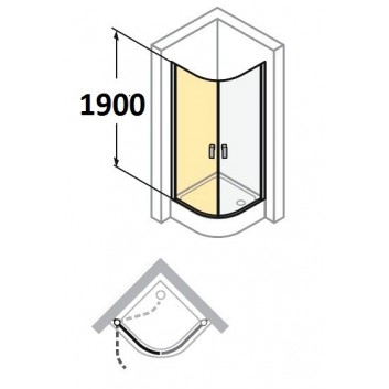 Розпашні двері душові Huppe Design 501 - , szer. 1000mm, скло з покриттям Anti-Plaque - sanitbuy.pl