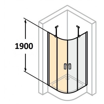 Розпашні двері душові Huppe Design 501 - з фіксованим сегментом , szer. 900mm- sanitbuy.pl