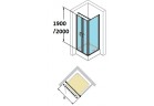 Маятникові двері для бічної стінки Huppe Design Pure 100 cm, вис.190 cm, хром, прозоре z AntiPlaque