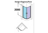 Розпашні двері Huppe Design Pure, 1-частина, 100 cm, wys. 200 cm, silver мат., прозоре скло