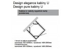 Кабіна у формі U Huppe Design Pure, срібний мат., прозоре скло