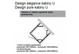 Кабіна у формі U Huppe Design Pure, срібний мат., прозоре скло